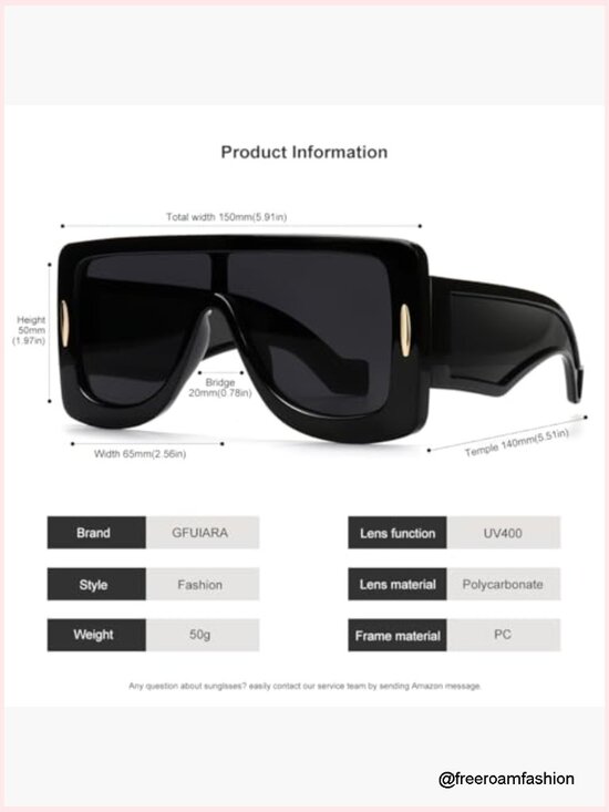 Oversized Flat Top Shield Sunglasses UV Protection Unisex main image 5